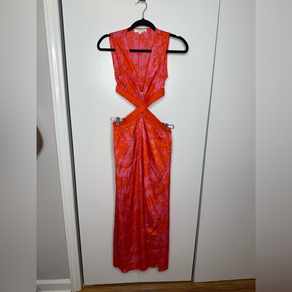 RTR- Thakoon Collective - cutout midi dress pink red-orange size 2 - Picture 3 of 14